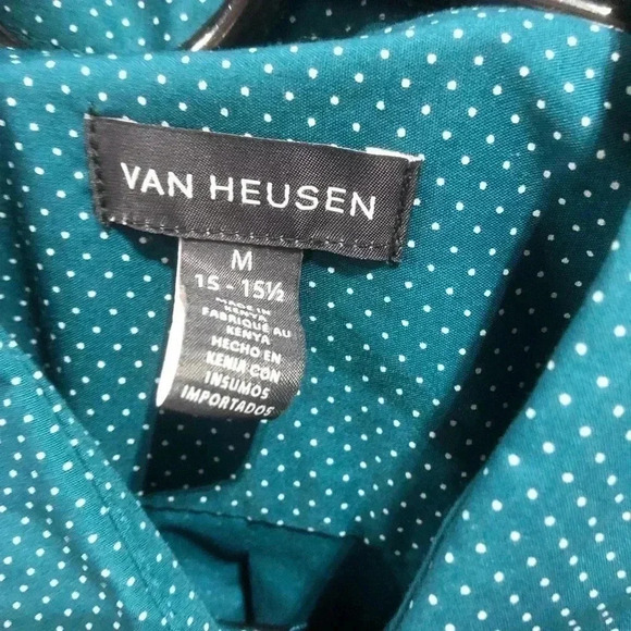 Van Heusen Classic Fit Short Sleeve Button Down Shirt, Blue, size M - Picture 2 of 7